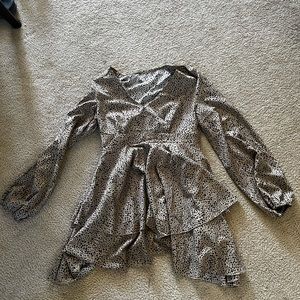 Cheetah print ruffle dress